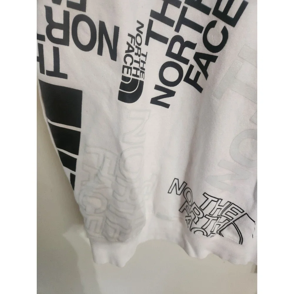 The North Face Graphic Injection Crewneck Large White All Over Logo Sweatshirt